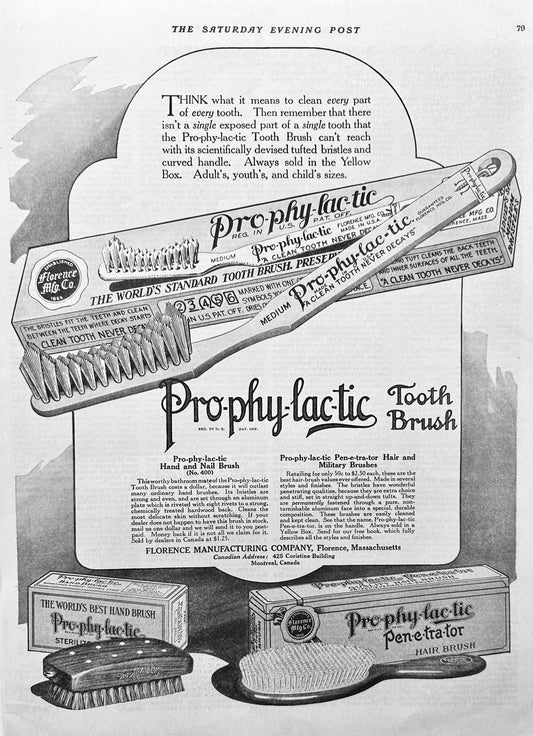 1919 Pro-phy-lac-tic Tooth Brush Ad #1931