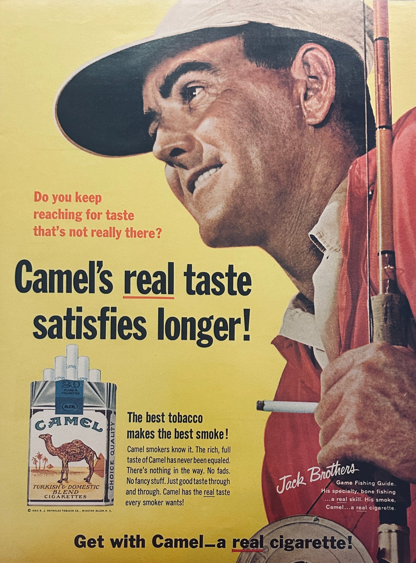 1954 - Jack Brothers - Game Fisherman smokes Camels - Magazine Ad