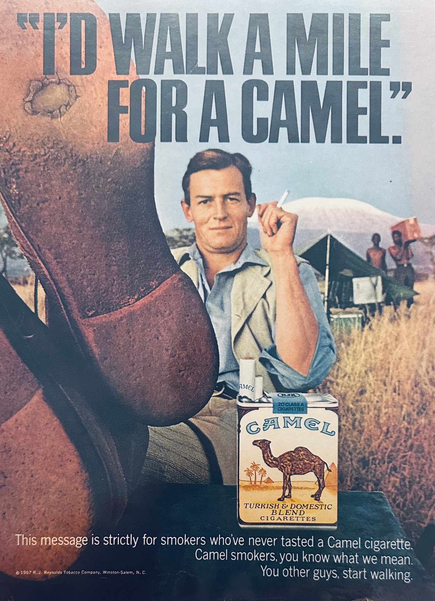 1967 Camel Cigarettes Savannah Safari Scene - Magazine Ad