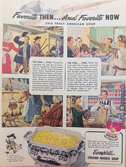 1945 Campbell Chicken Noodle Soup Magazine Ad