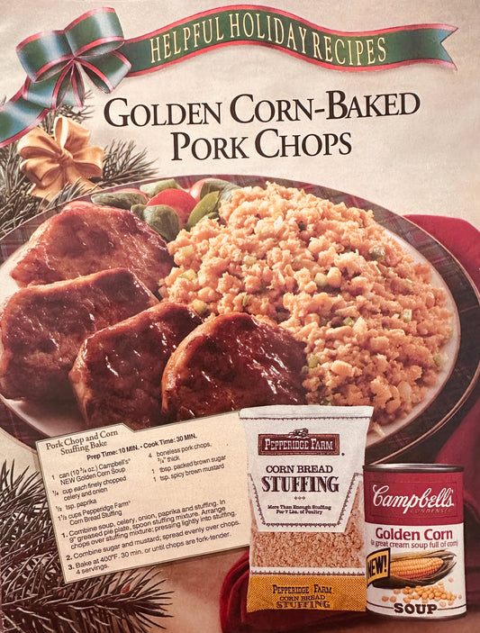 1992 Campbells Golden Corn Soup  And Pepperidge Farm Stuffing Magazine Ad