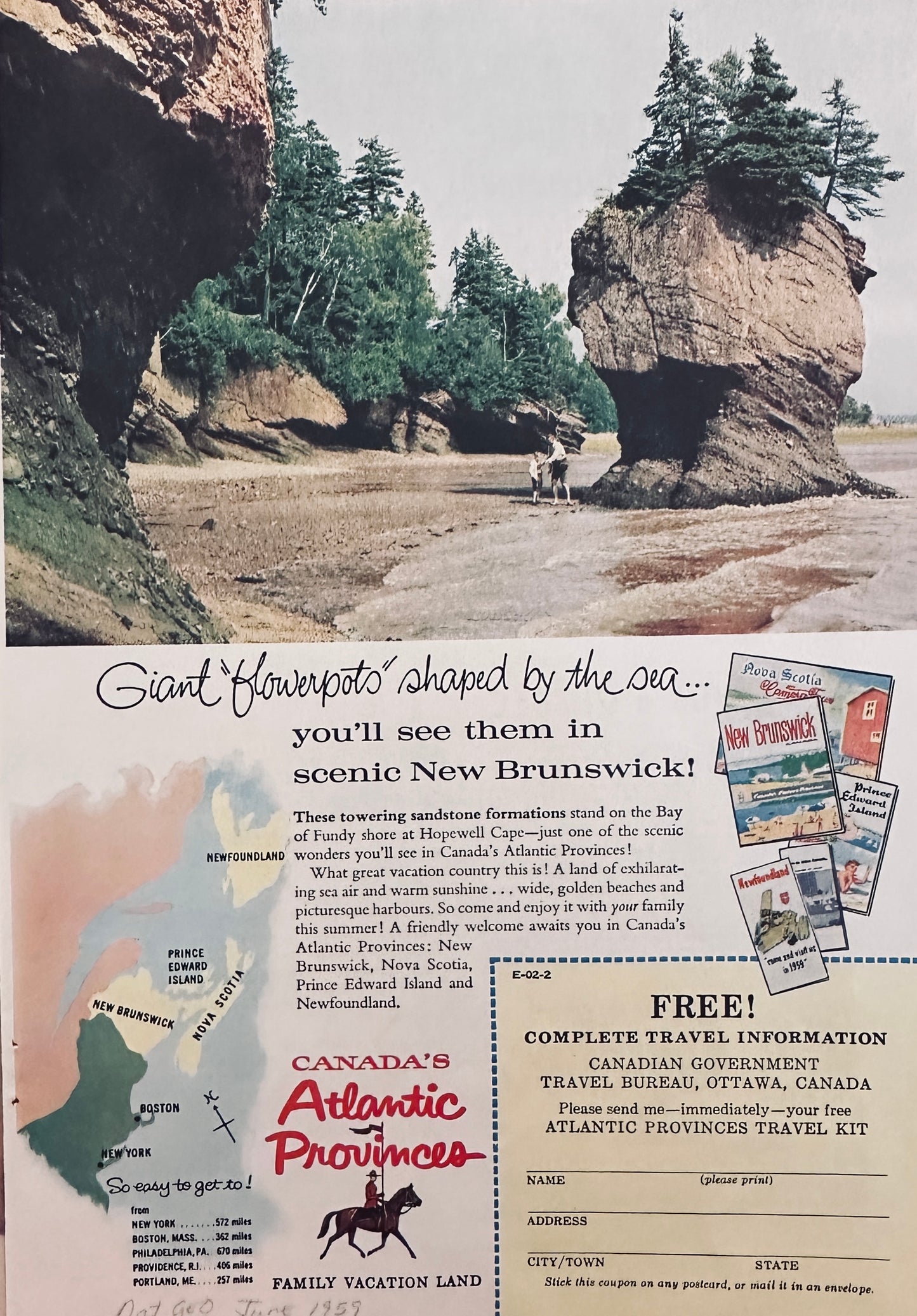 1959 Canada’s Atlantic Provinces Travel Vacation Magazine Ad