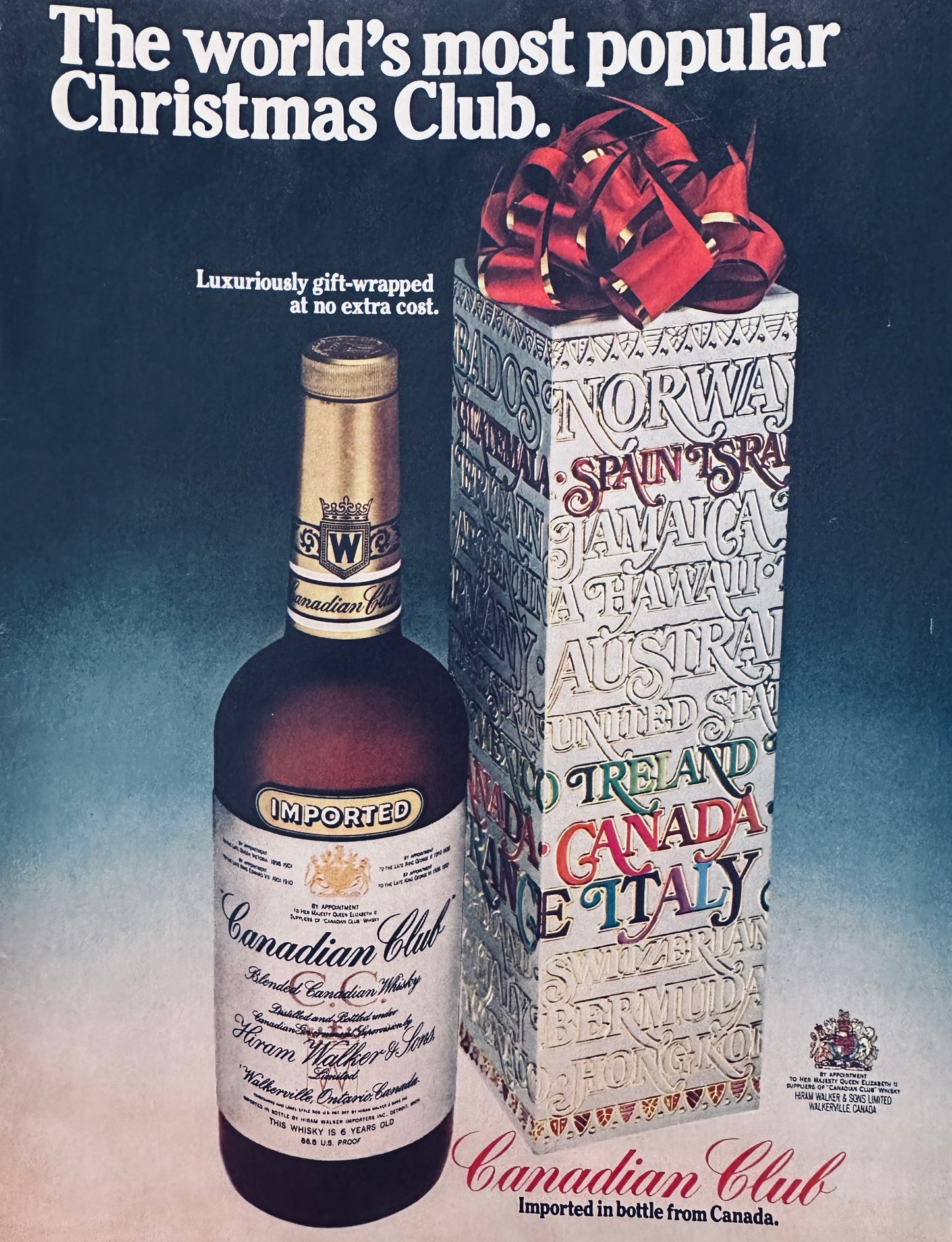 1975 Canadian Club whiskey - Holiday Gift Box - Magazine Ad