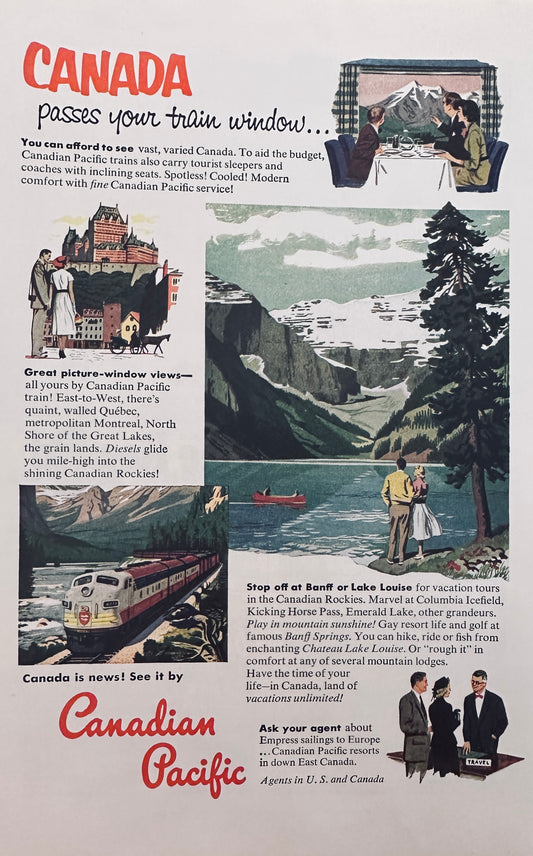 1953 Canadian Pacific Rail Excursion Magazine Ad