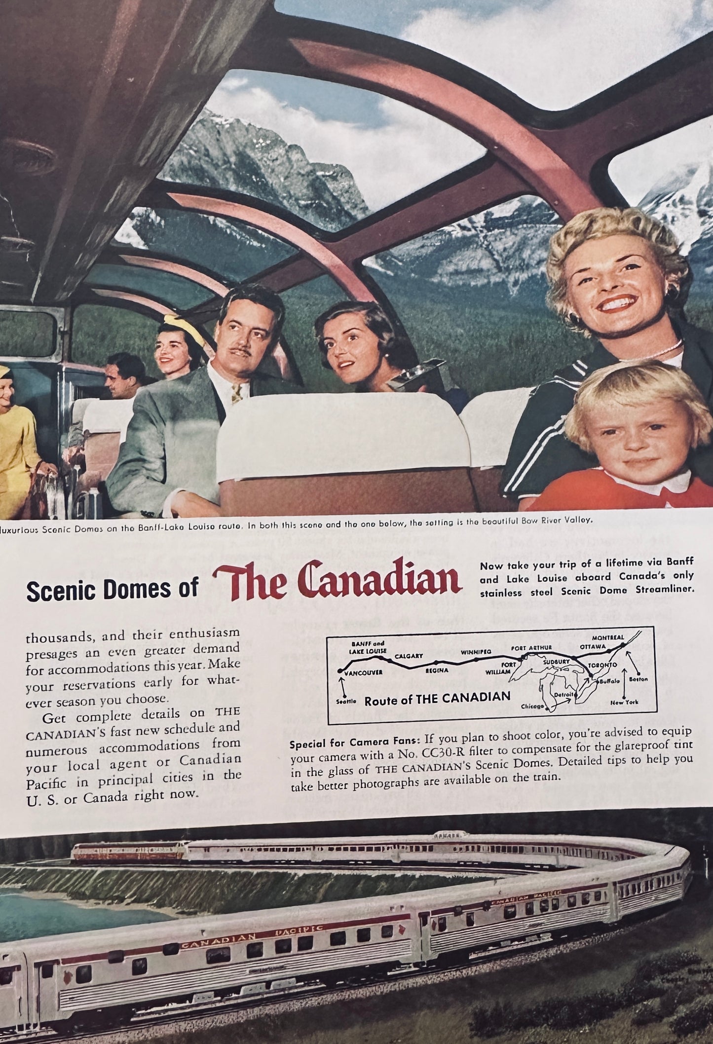 1956 2-Page Canadian Pacific “The Canadian” Magazine ad