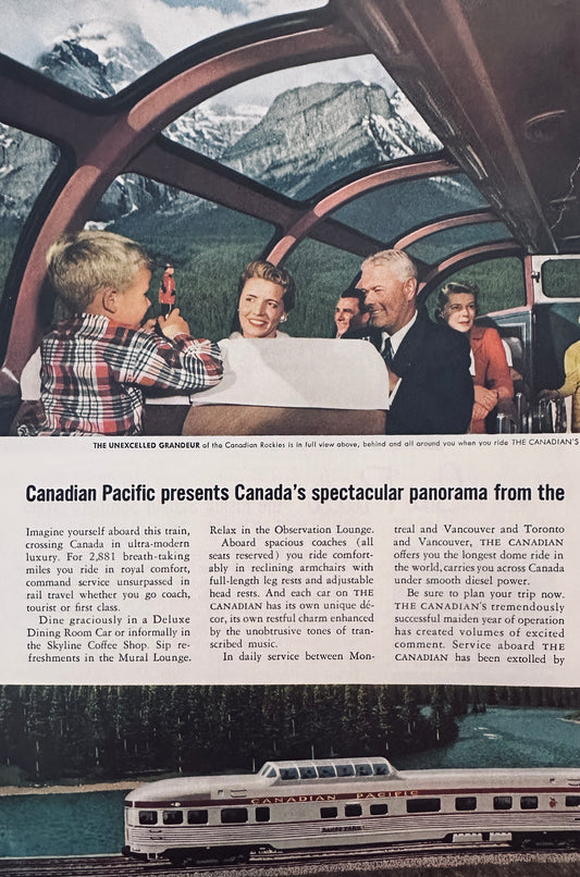 1956 2-Page Canadian Pacific “The Canadian” Magazine ad