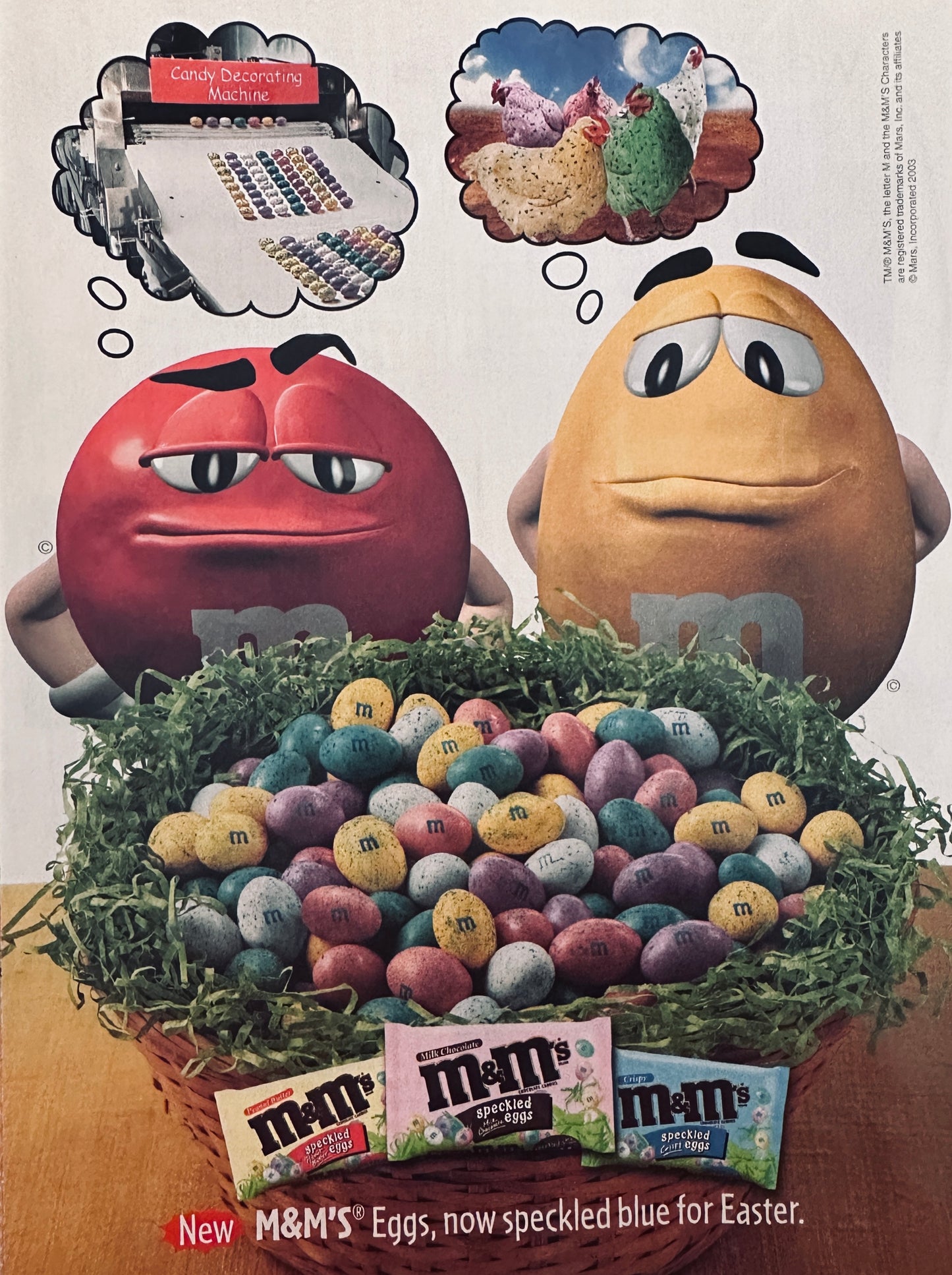 2003 M&M speckled Eggs for Easter Candy - Magazine Ad