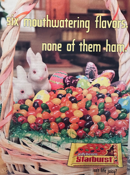 2003 Starburst Jelly Beans by Mars - 6 Flavors None of Them Ham! Magazine Ad