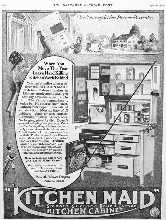 1919 Hoosier Cabinet - KITCHEN MAID Andrews, IN Ad #1970