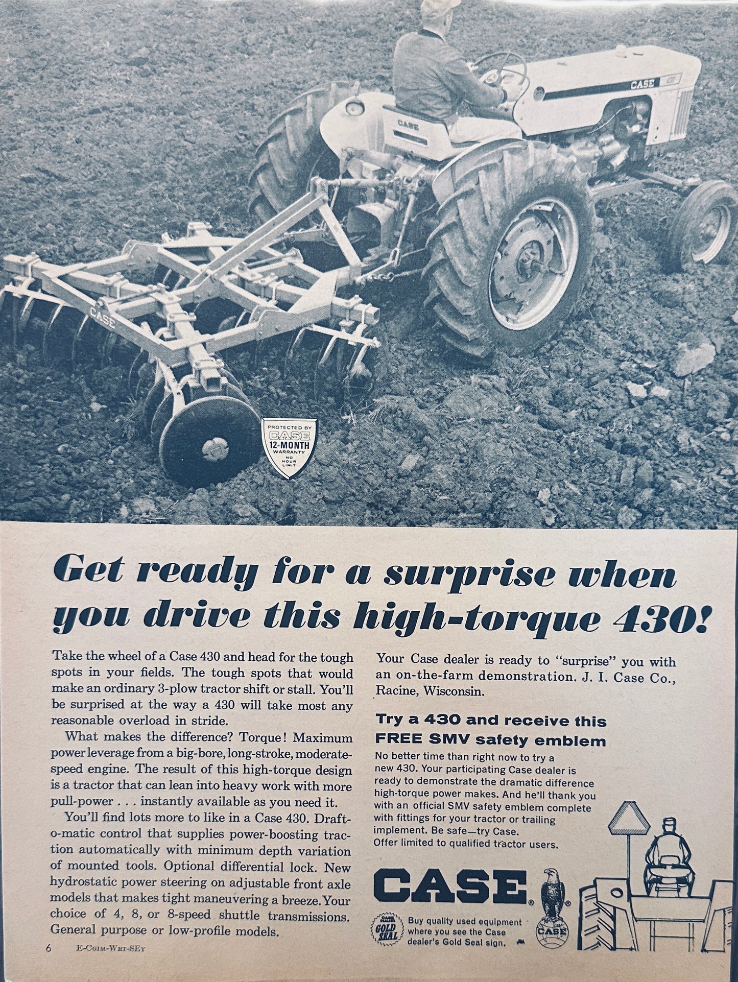 1966 Case 430 High-Torque Tractor Magazine Ad