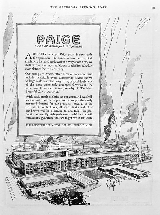 1919 Paige Detroit Motor Car - Factory Advertisement Ad #2015