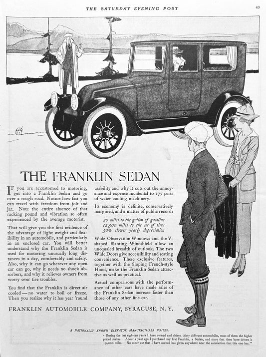 1919  Franklin Sedan - Franklin Automobile Co - Syracuse, NY Ad #2010