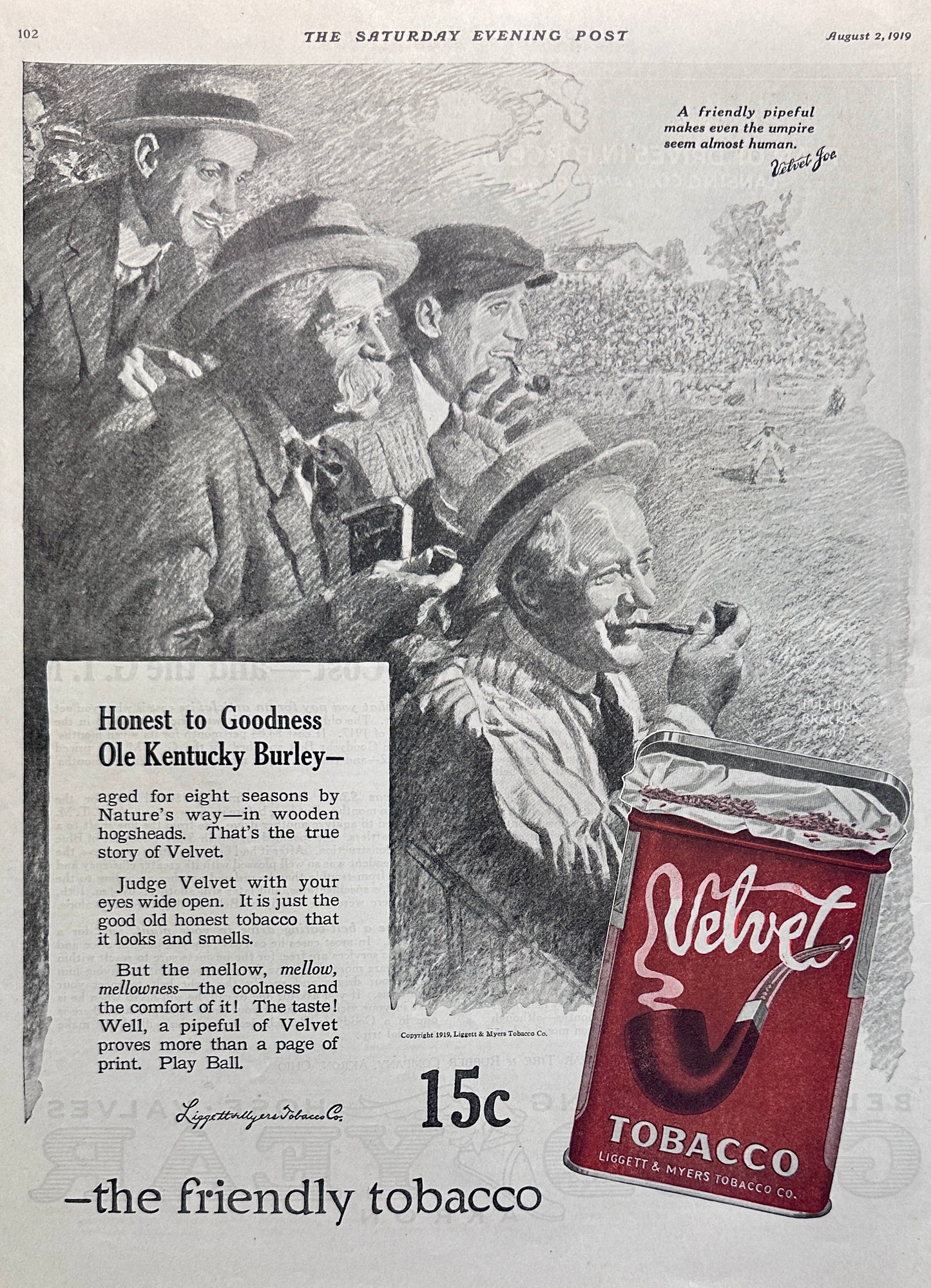 1919 Velvet Tobacco - Liggett & Myers Tobacco Co Ad #2008