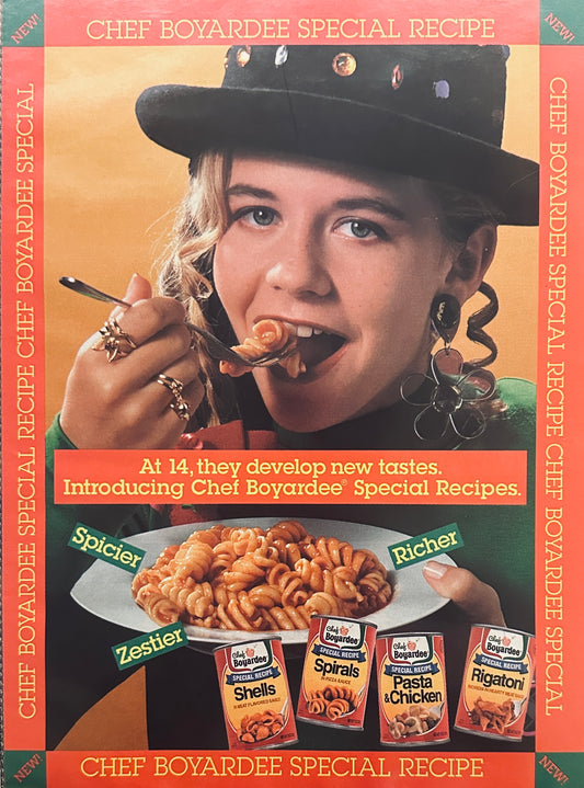 1992 Chef Boyardee Special Recipes - Pasta - 14 year old - Magazine Ad