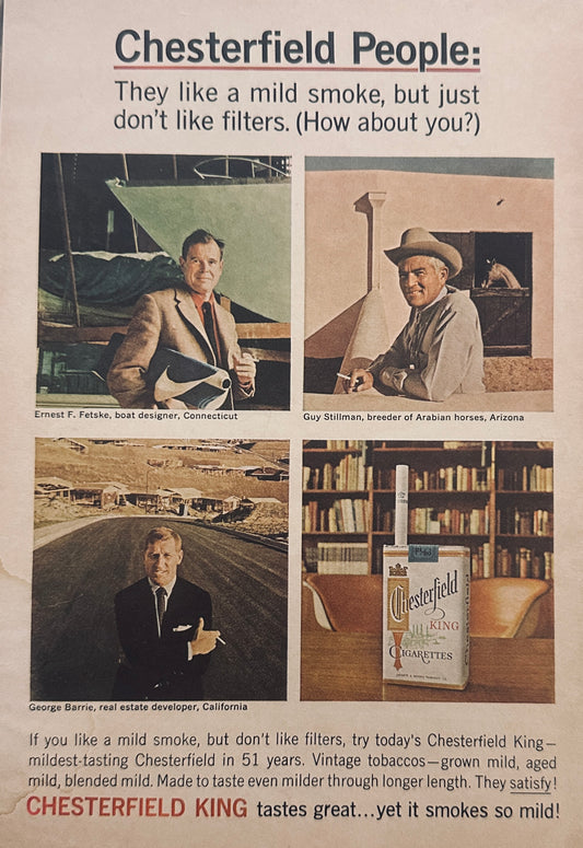 1964 Chesterfield King Cigarette - Chesterfield People - Magazine Ad