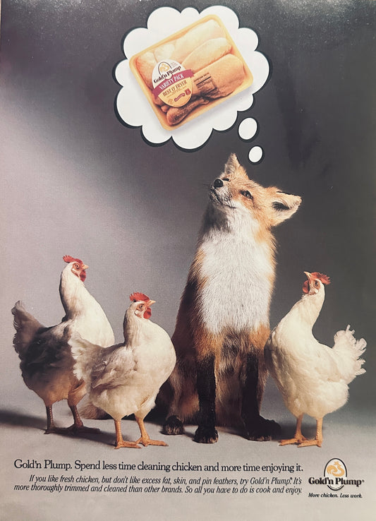 1994 Gold'n Plump Chicken - Fox Guarding the Hen House - HMMM Magazine Ad