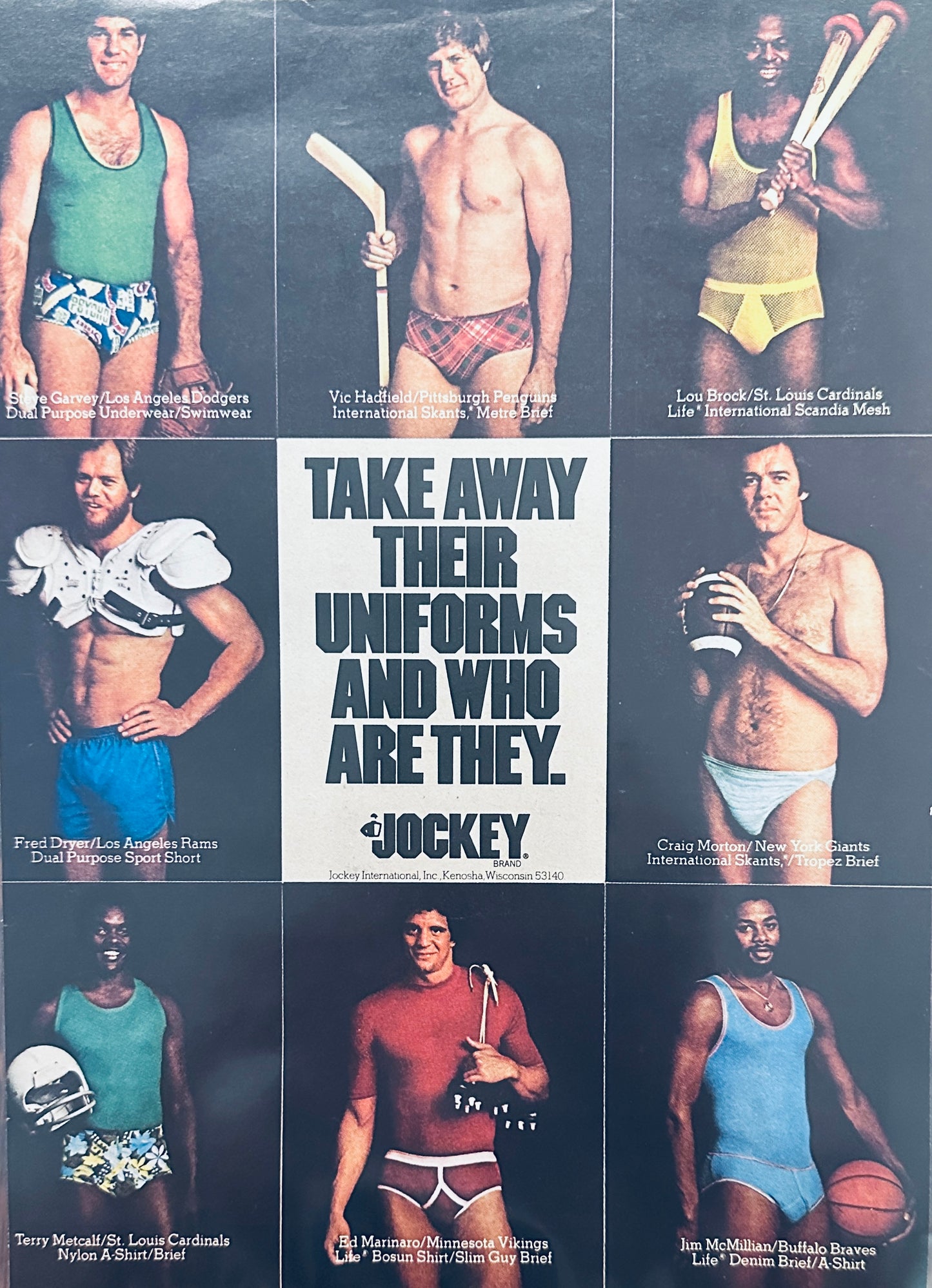 1975 Jockey Underwear - Sports Players Models - TMI - Magazine Ad