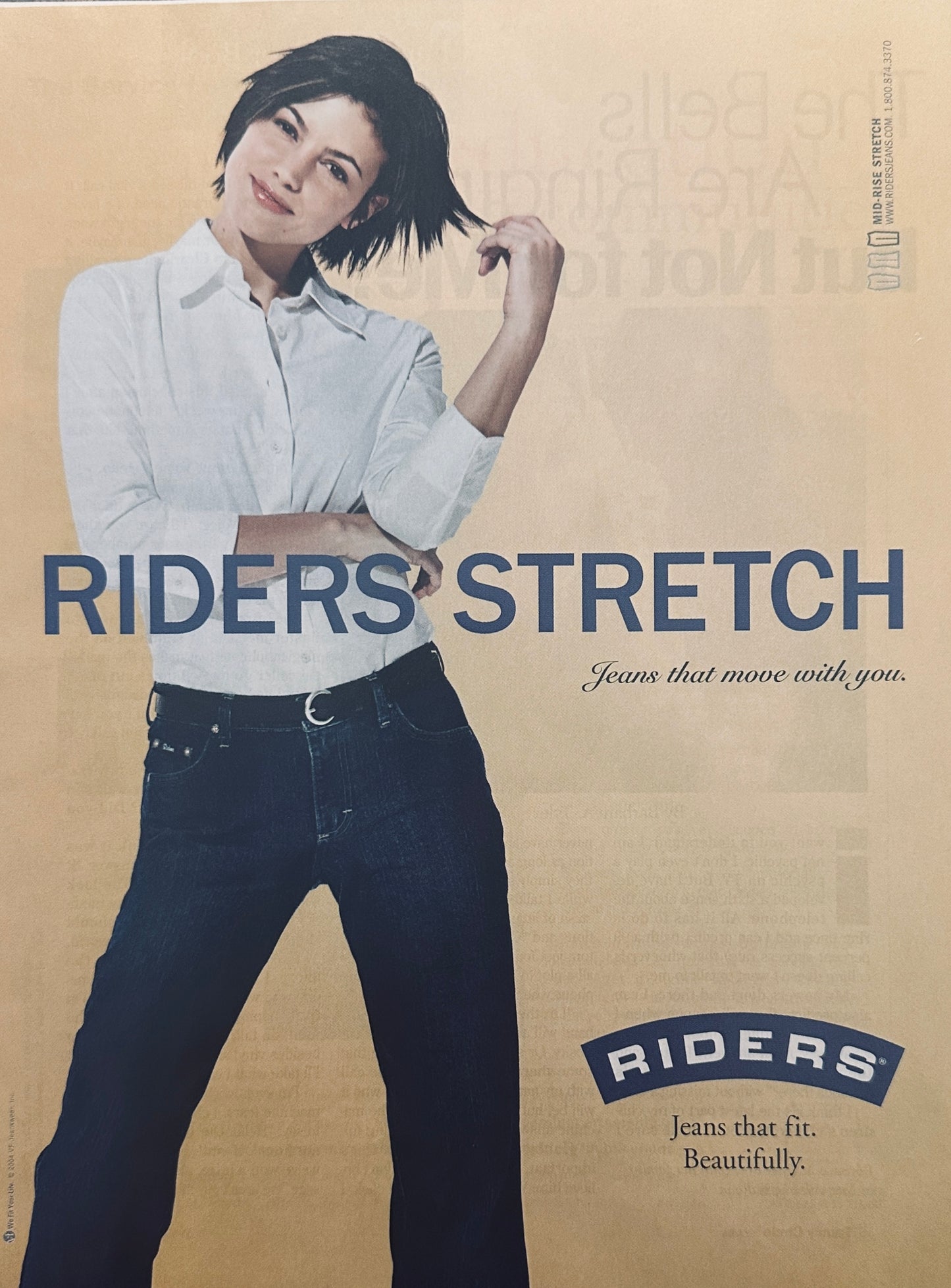 2004 Riders Stretch Blue Jeans 2-Page Magazine Ad