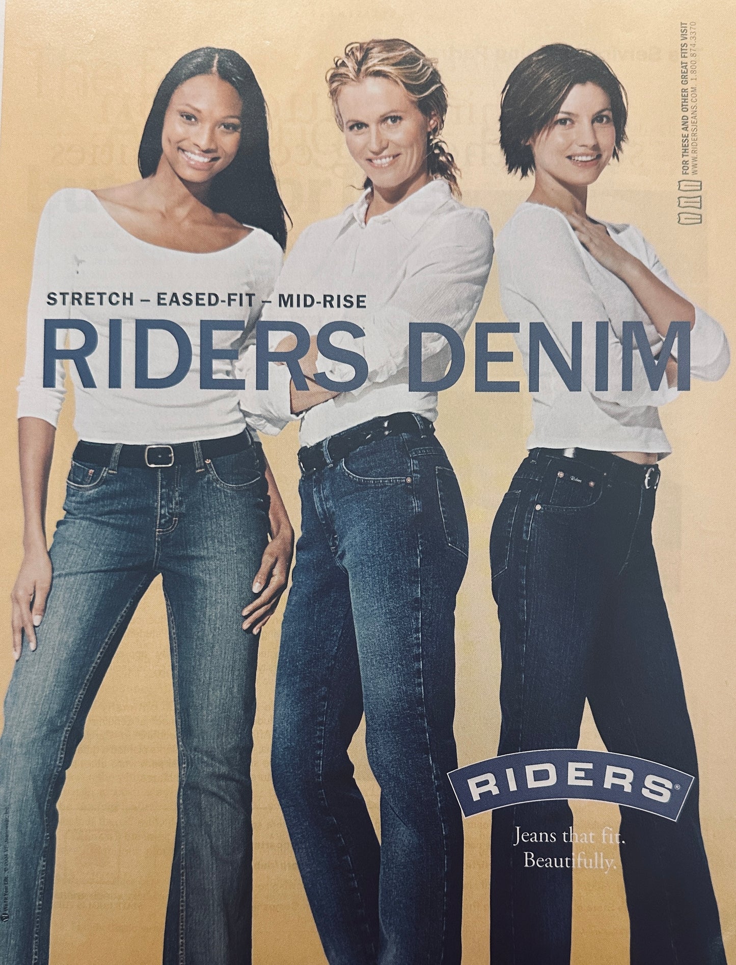 2004 Riders Stretch Blue Jeans 2-Page Magazine Ad