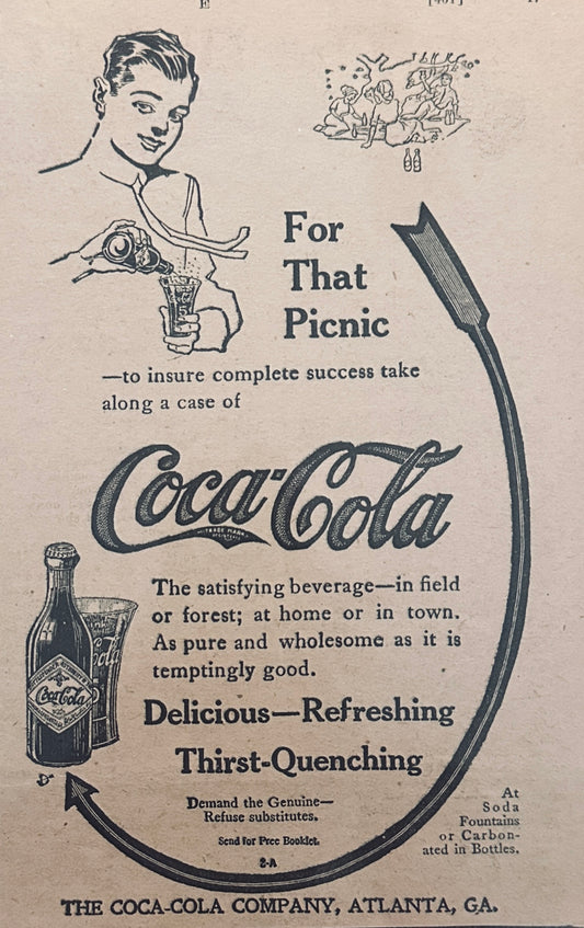 1915 Delicious, Refreshing, Thirst Quenching Coca-Cola Magazine Ad N232
