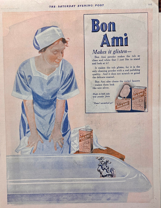 1920 Bon Ami Cleanser & Munsingwear Union Suits Antique Ad #2035