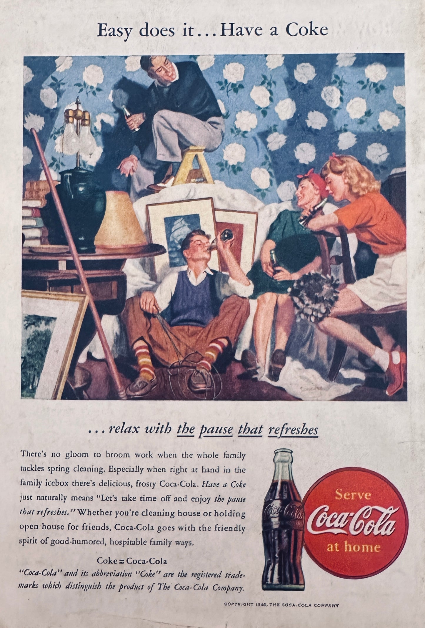 1946Wallpapering with Coke Coca-Cola  & Union Carbide Stainless Steel - Magazine ads