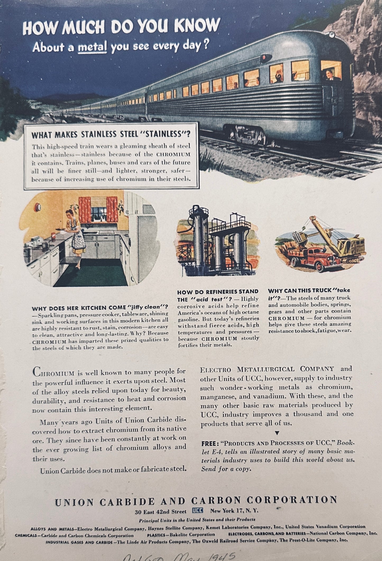 1946Wallpapering with Coke Coca-Cola  & Union Carbide Stainless Steel - Magazine ads