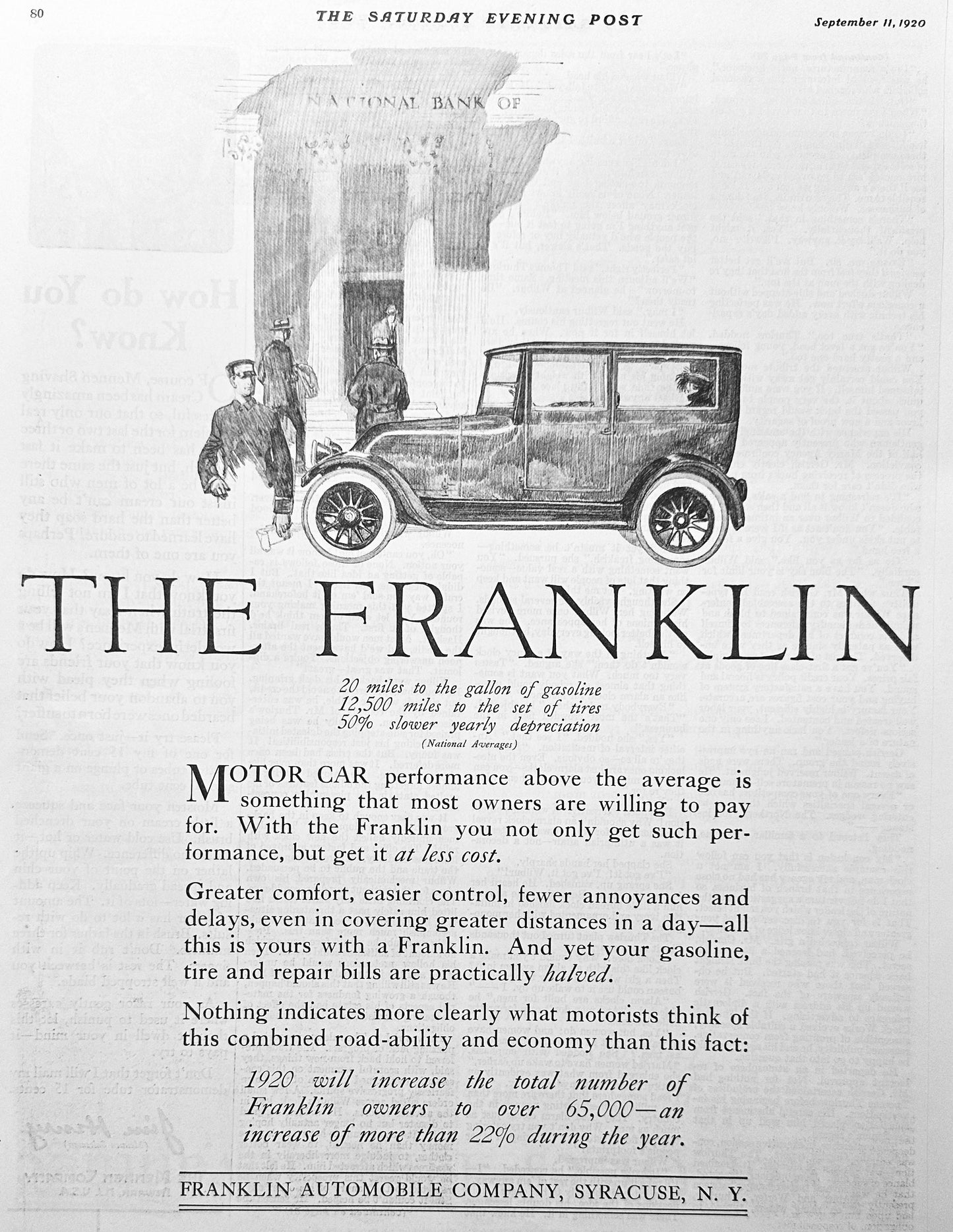 1920  Franklin Motor Car Company - Syracuse NY Ad #2030