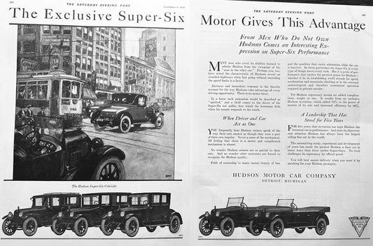 1920  2-Page Hudson Super Six Cabriolet - Ad #2029