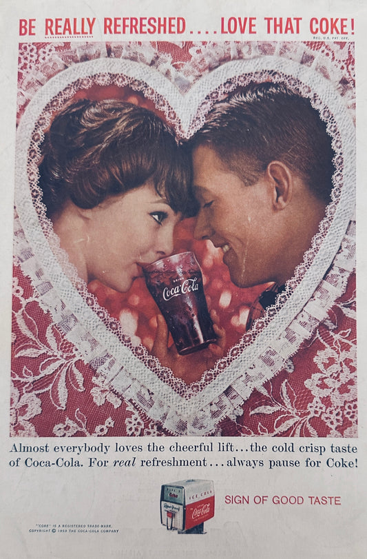 1959 Valentine Coke Coca-Cola & Panagra Airline Magazine Ads