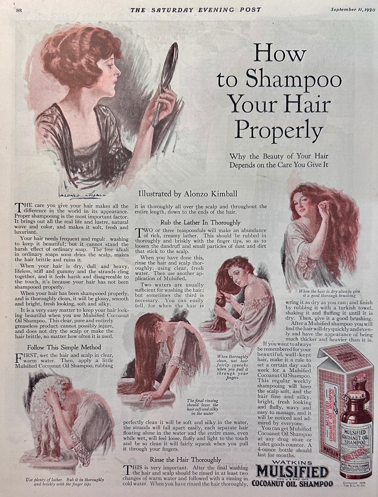 1920 Watkins Mulsified Coconut Oil Shampoo - Ad #2026
