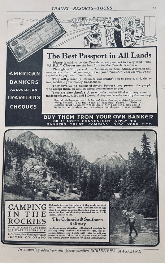 1911 Colorado Vacation, American Express, Bausch & Lomb Camera Lenz Ads