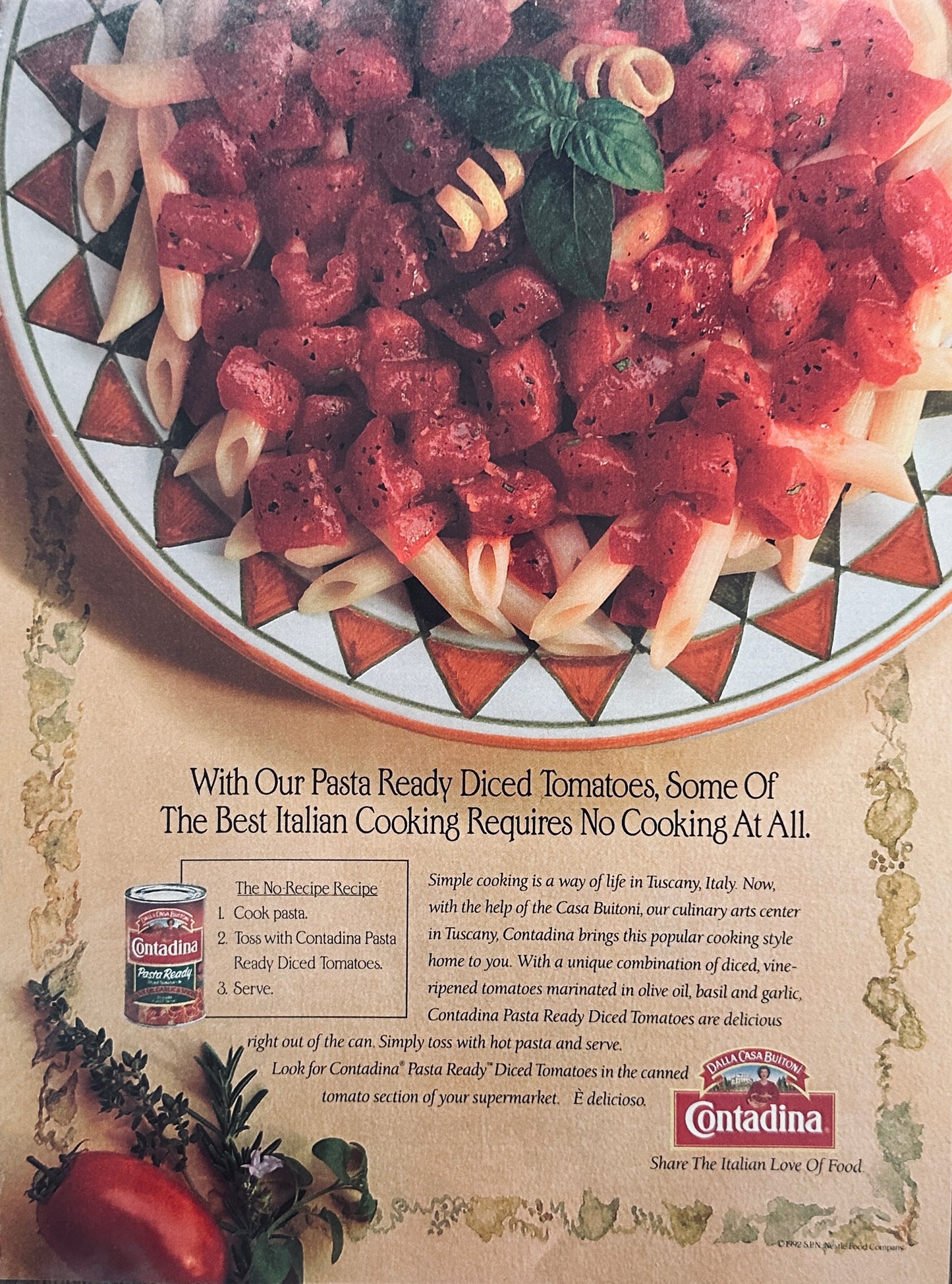 1993 Contadina Dice Tomatoes - Canned Goods - Pantry - Magazine Ad