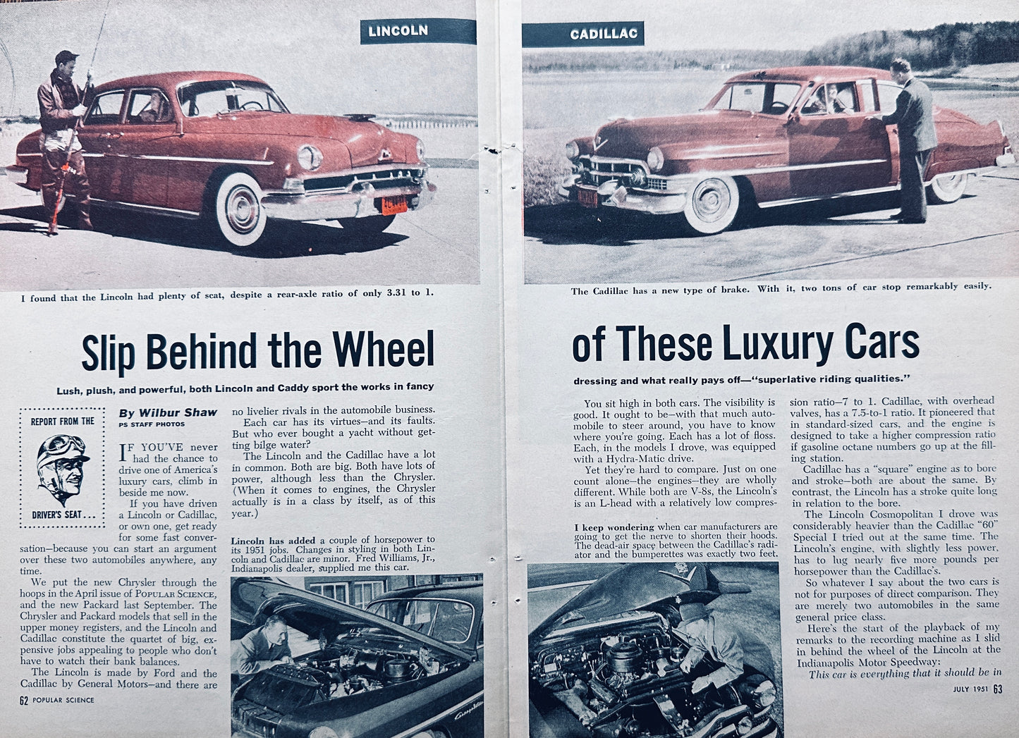 1951 Cadillac vs Lincoln Popular Science Article