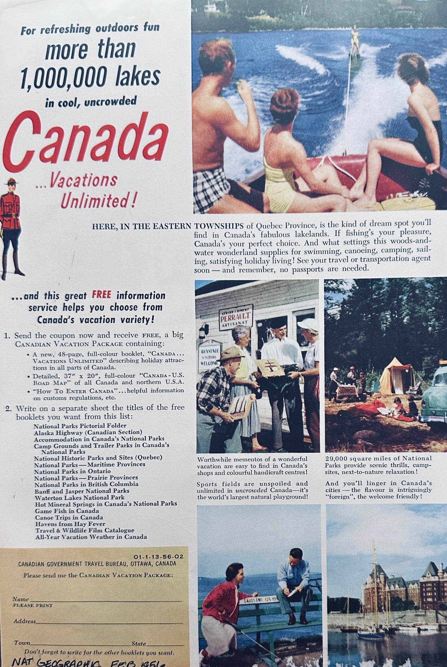 1956 Cadillac  & Canada Vacations -  Magazine Advertisements