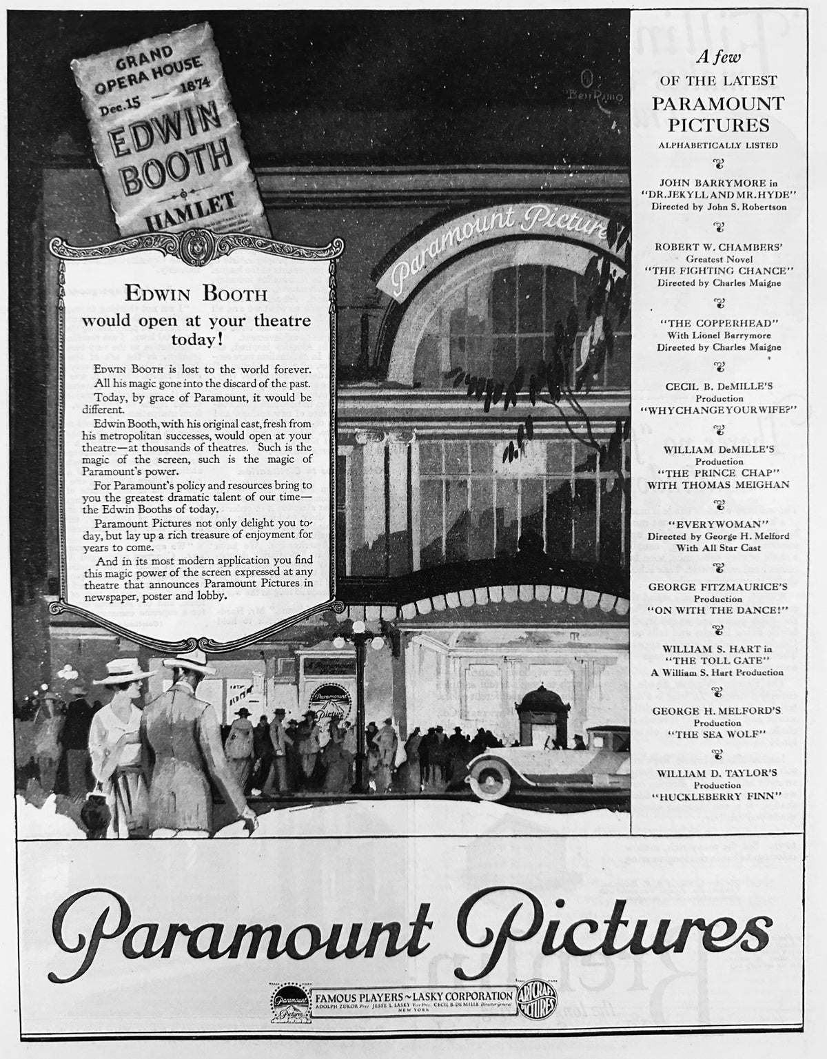 1920 Paramount Pictures - Debuting Popular Movies of the Period - Ad #2071