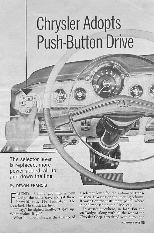 1955 Chrysler Adopts Push-Button Drive - Feature Article