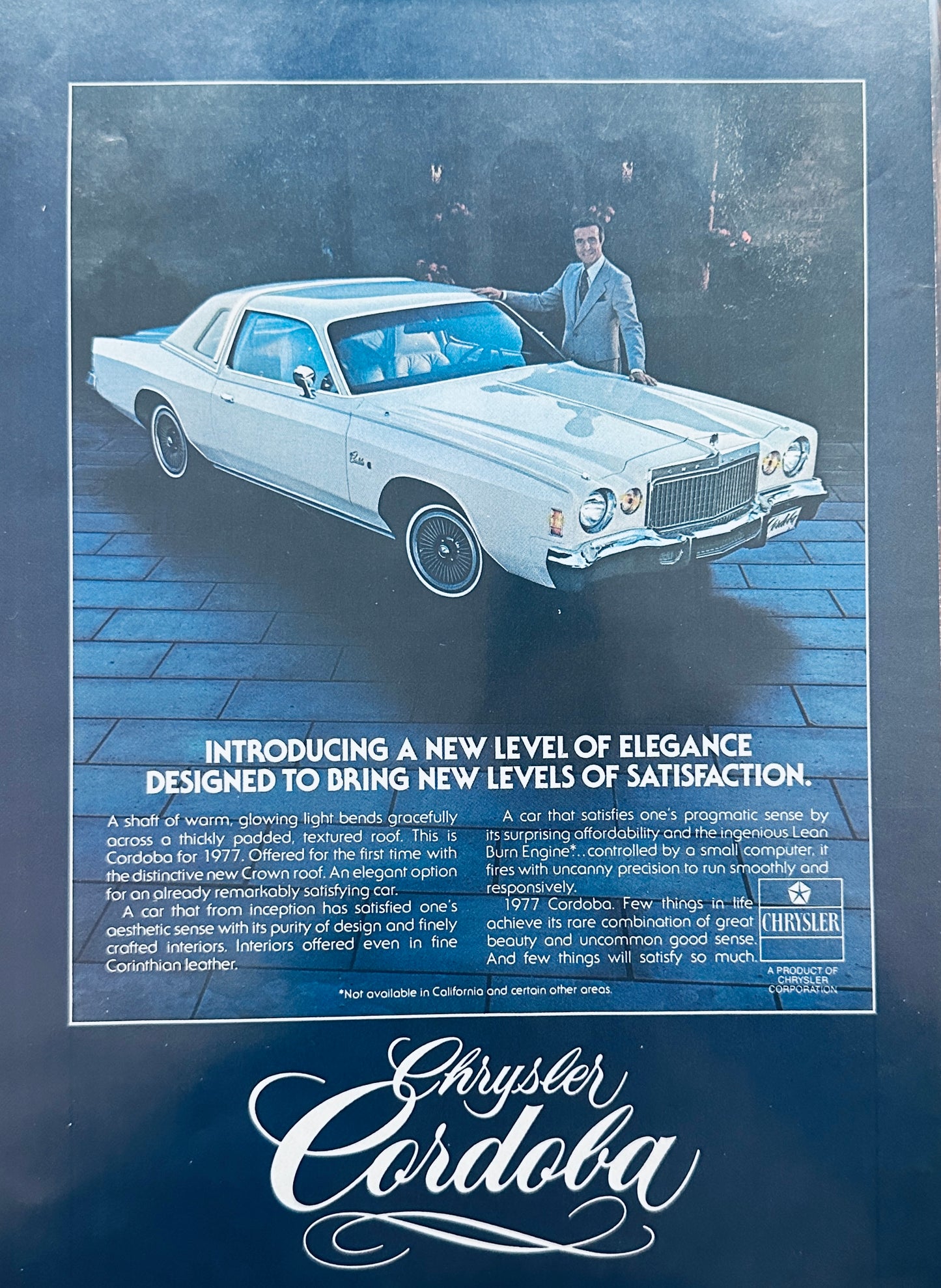 1977 Chrysler Cordoba Ricardo Montalban Da Plane!  Magazine Ad