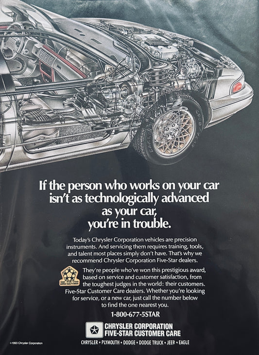 1993 Chrysler Five-Star Customer Care Magazine Ad