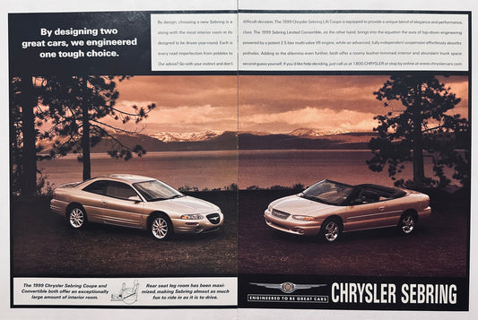 1999 Chrysler Sebring Coupe 2-page Coupe Magazine Ad