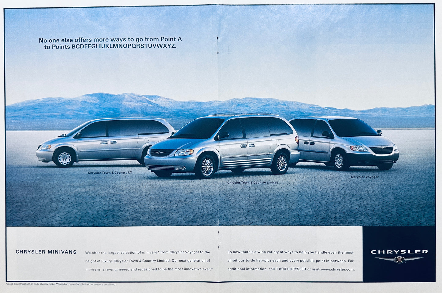 2001 Chrysler Voyager and Town & Country Minivan Centerfold