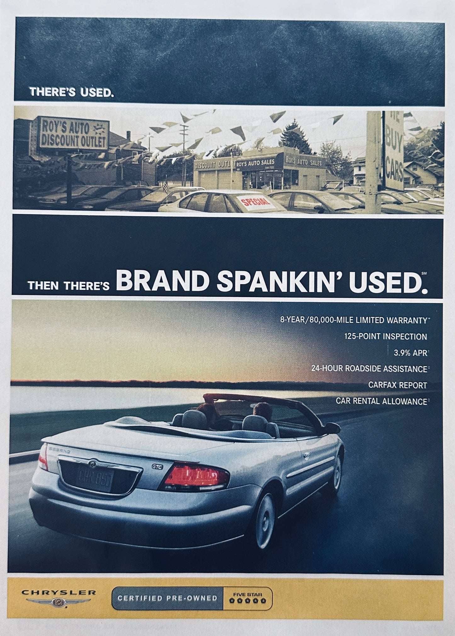 2003 Chrysler Sebring Blue Convertible Magazine Ad