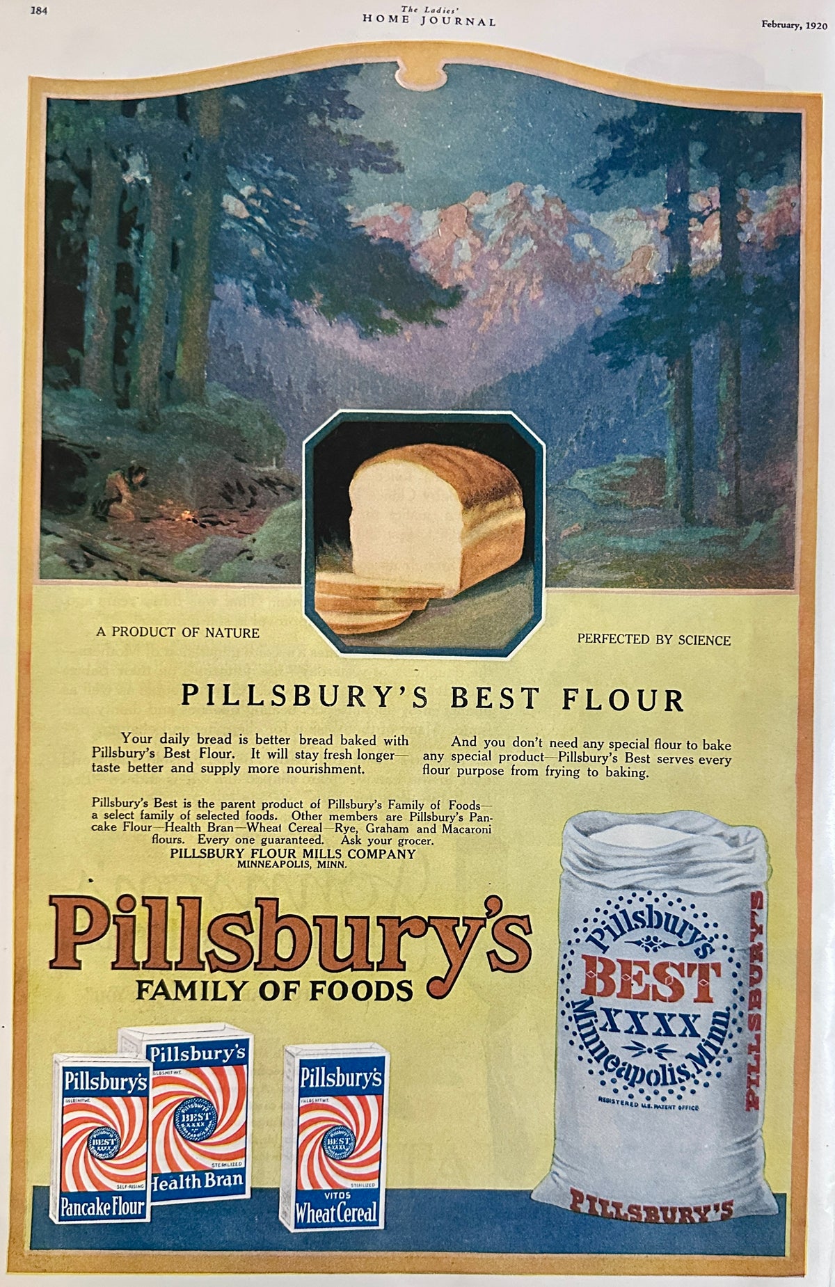 1920 Pillsbury's Family of Foods & Johnson & Johnson Baby Powder Ad # 2138