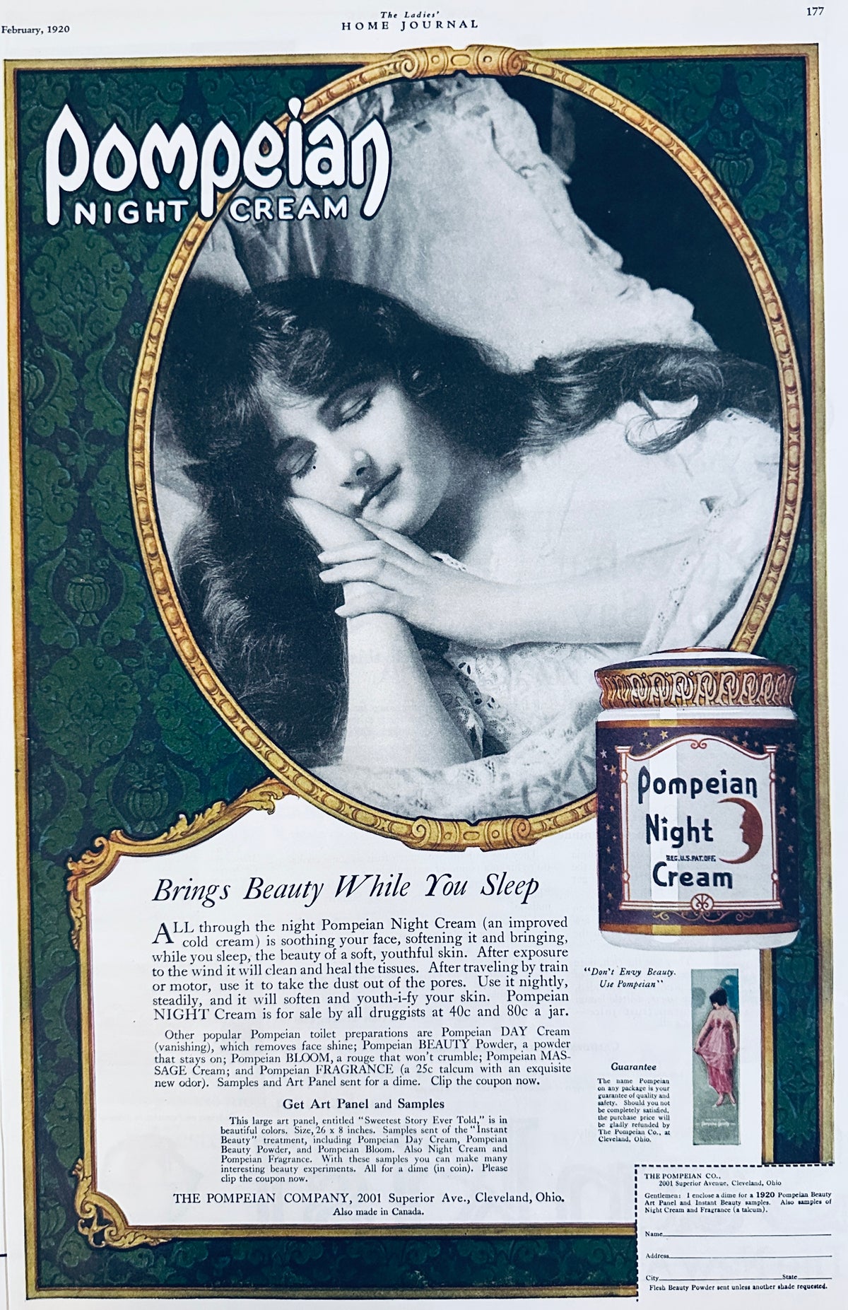 1920 Art Deco Ads - Pompeian Night Cream & Sunkist Orange Juice Ad #2140