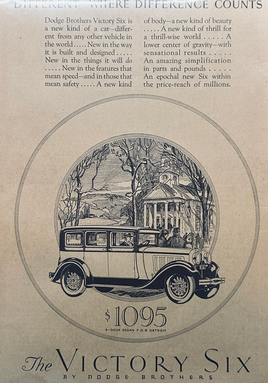 1928 Dodge Victory Six Auto Ad #A114