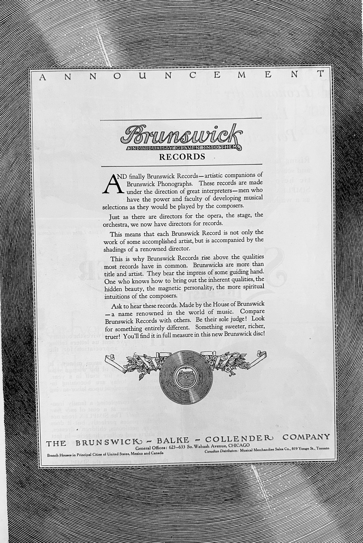 1920 Brunswick Records - Artistic Companions of Brunswick Phonographs Ad #2142