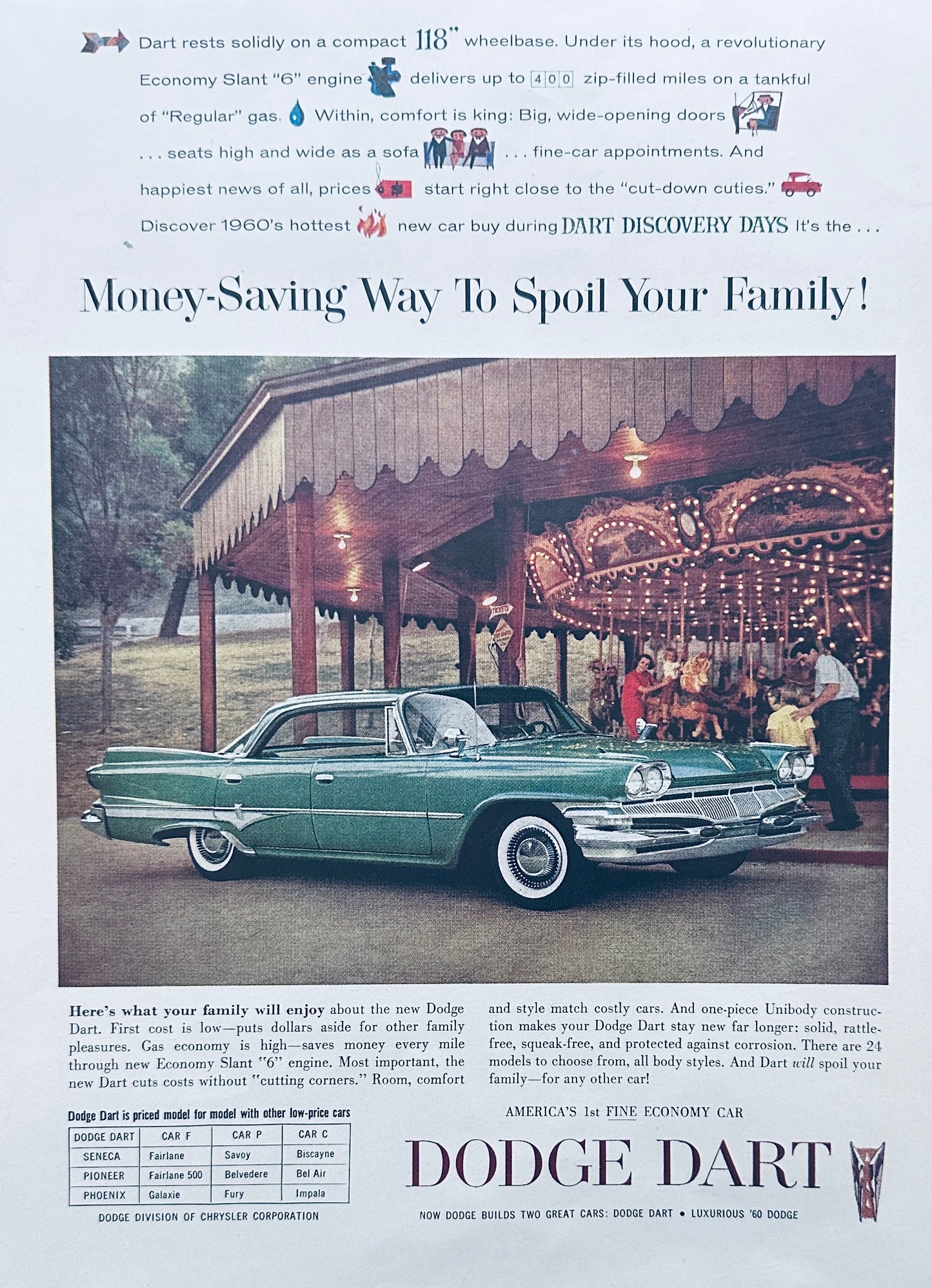 1960 Dodge Dart 4 door sedan - Spoil Your Family - Magazine Ad