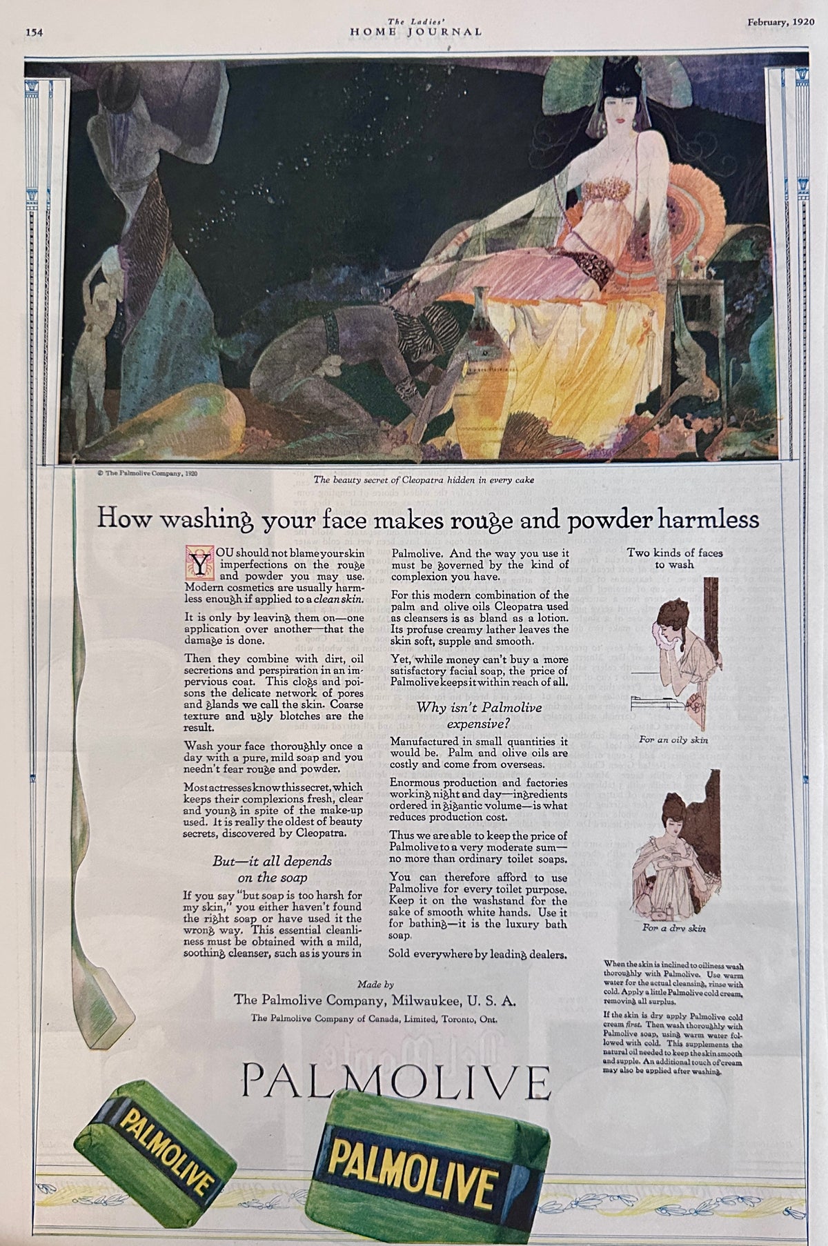 1920 Dual-Sided Pantry Ads - Palmolive  & Del Monte Ad #2145