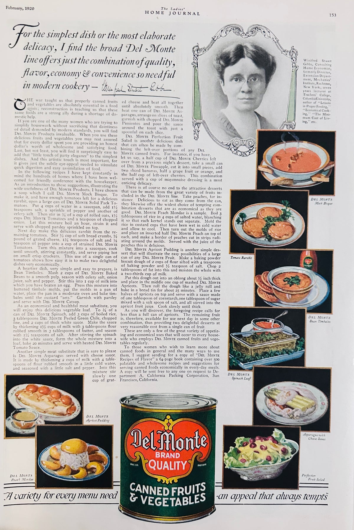 1920 Dual-Sided Pantry Ads - Palmolive  & Del Monte Ad #2145