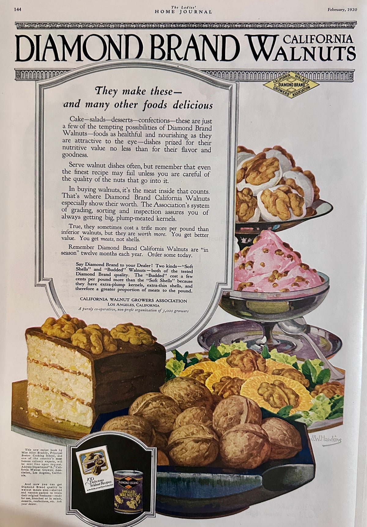 1920 Dual-Sided Ads - Aunt Jemima & Diamond Brand Walnuts Ad #2156